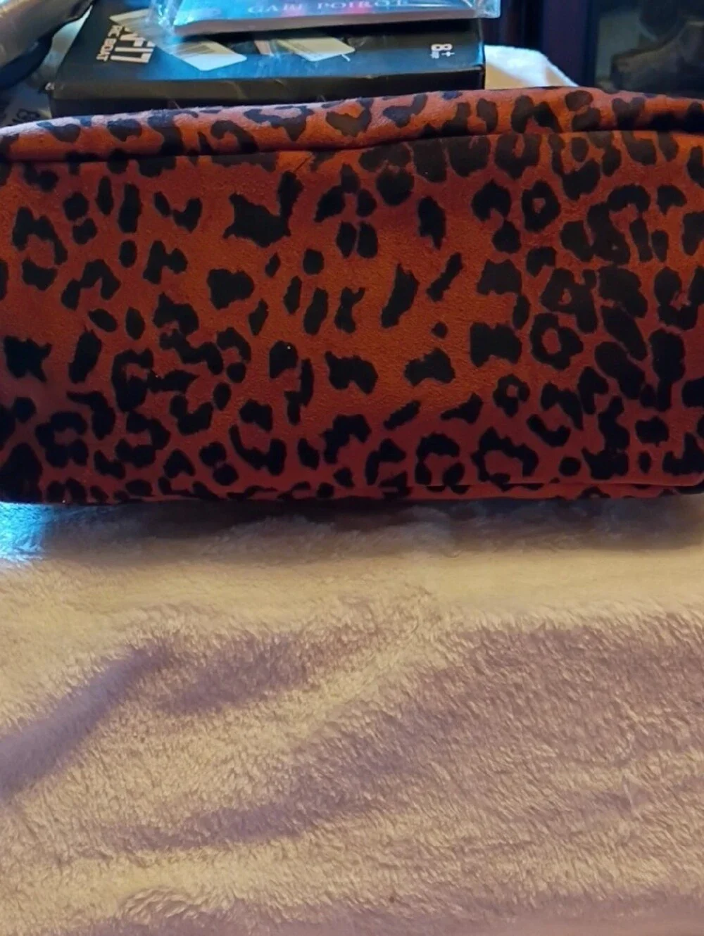 Nine West Leopard-Print Makeup Pouch in Brown and Black NWT